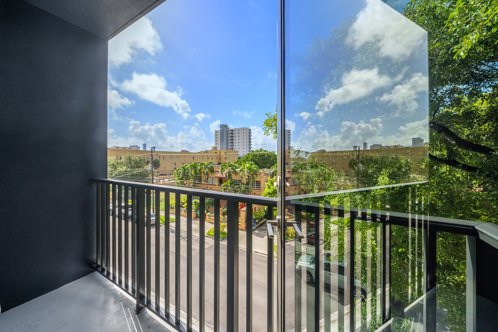 Private balcony with neighborhood views